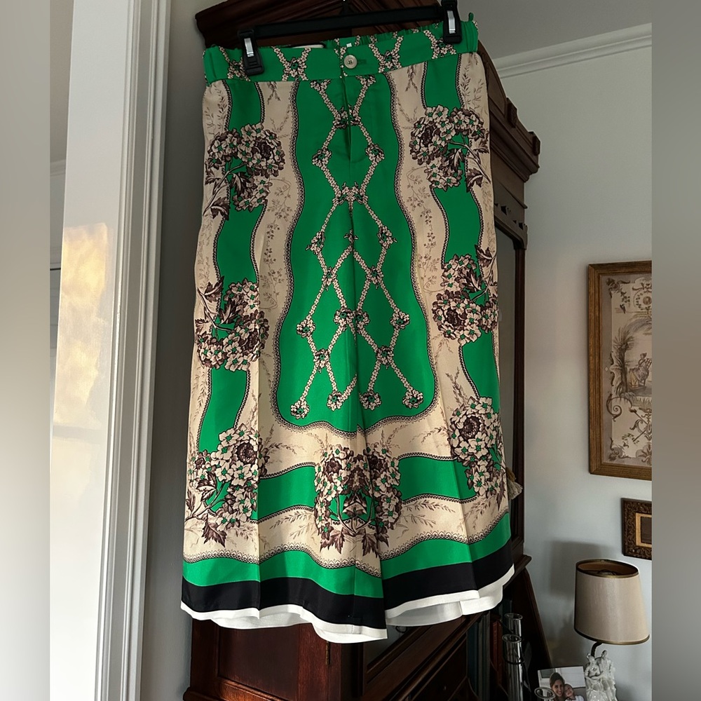 Gucci Palazzo Silk Cropped Pants Size 42 - Picture 2 of 15